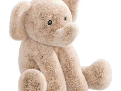 Kids Elephant Toy Low-poly 3D model