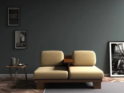 Conjoined sofa 3D model
