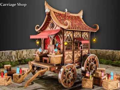 Medieval Carriage Shop 3D model