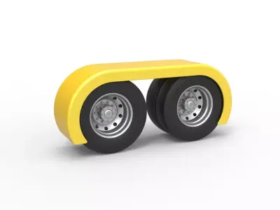 Semi truck Rear fenders Set 5 Scale 1 to 25 3D print model
