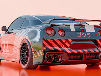 Nissan GTR with Custom Livery 3D model