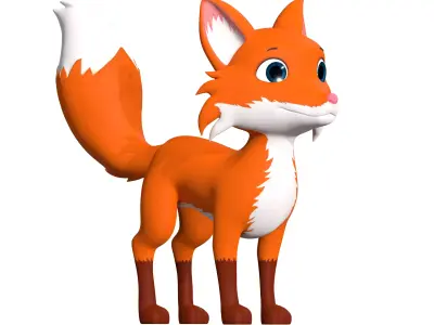 Cartoon Fox Low-poly 3D model shop