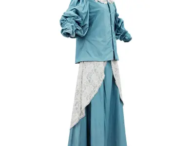 Lace Decorated Dress Low-poly 3D model