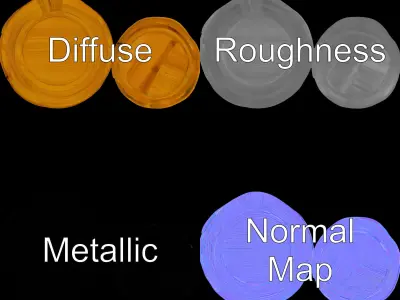 Round Wooden Coaster Model Pack Low-poly 3D model