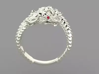 double dragon head ring 3D print model