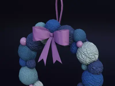 Christmas wreath Low-poly 3D model