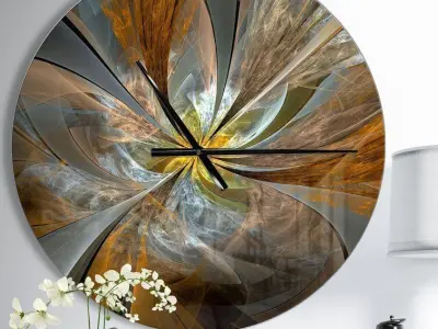 Symmetrical Fractal Flower Wall Clock 3D model