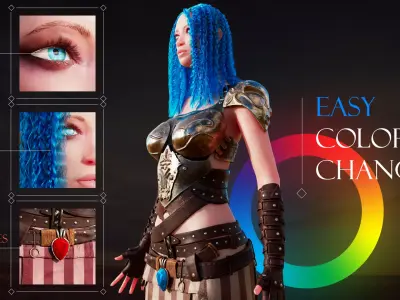 GAME-READY 3D Character - Diana Diamond Low-poly 3D model