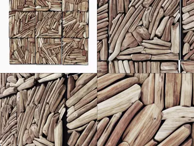 Rectangle panel branch splinter Big n7 3D model