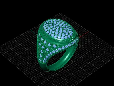 Print Ready STL 3DM  Gents Rings Diamond Men Ring  3D print model