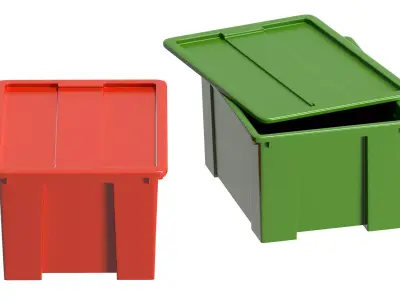 Ikea Samla Box green red 3D model