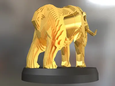 Parametric Mammoth Low-poly 3D model
