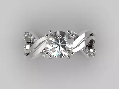 luxury wedding solitaire stl 3d jewelry ring model sr0057 3D print model