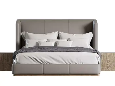 Restoration Hardware Alessa Leather Shelter Bed 3D model