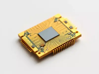 Golden Circuit Chip model pack Low-poly 3D model