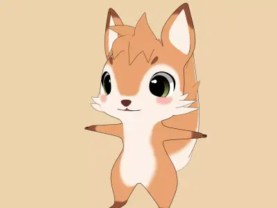 Stylized Toon Squirrel 3D model