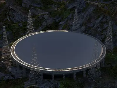FAST tianyan chinese telescope 3D model