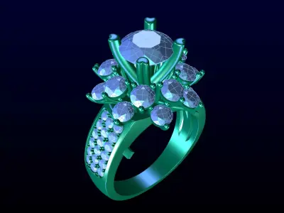 Luxury Engagement Ring 3D print model buy