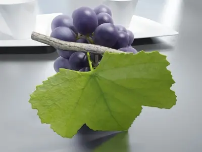 Black Grapes High Detail 3D model