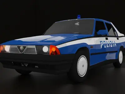 Vintage Police Car Alfa Romeo 3D model