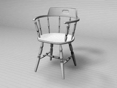 Wood chair02 Free 3D model