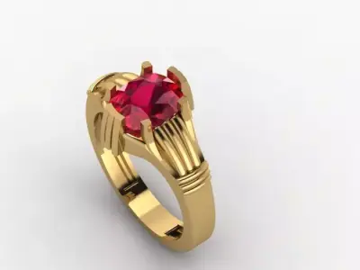 ruby ring for men Free 3D print model