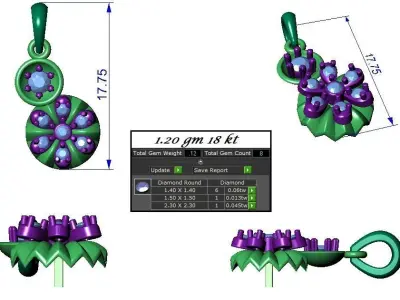 Pendant Earrings combo - 342 3D print model