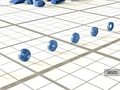 97 Piece Hard Surface Sci Fi Vehicle Kitbash Set 3D model