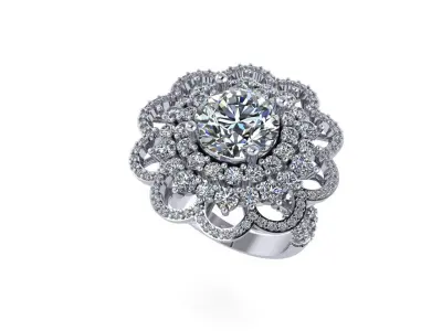 Women diamond ring 3d render 3D print model purchase