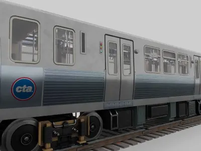 Chicago CTA train 5000 metro series Low-poly 3D model