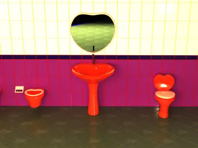 Bathroom heart full set 3D Model Collection