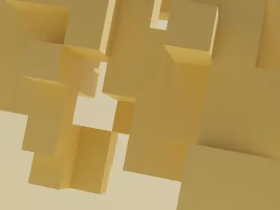 Geometric blocks V4 Low-poly 3D model