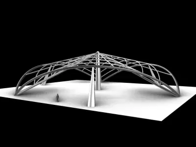 Architectural Tensile Structure 3 sides 3D model