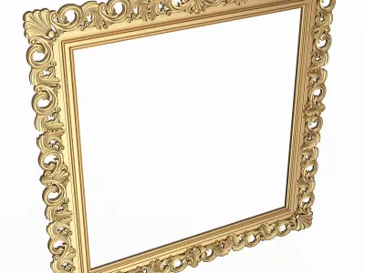 Classic Frame and Mirror 076 Low-poly 3D model
