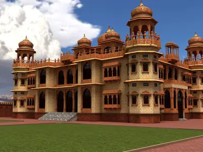 Iconic Mohatta Palace Realistic 3D Model 3D model