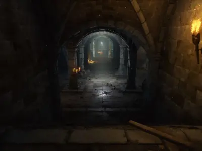 Modular Medieval Dungeon Game Ready Low-poly 3D model