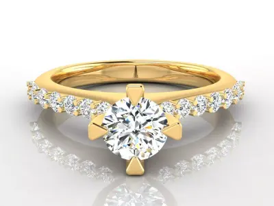 Ring M31 The luxury female ring with gem wedding 3D print model