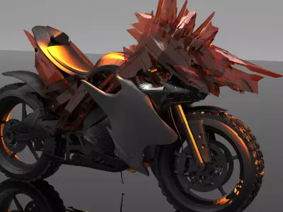Cyberpunk dragon sniper bike 3D model
