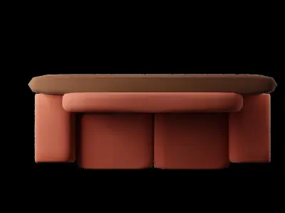 Stylized Sofa and Armchair 3D model