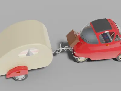 Vintage mini car 3D model