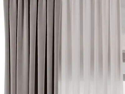 Curtains with Roman blinds 38 HBH  Low-poly 3D model