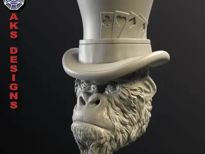 Animal Wall home decor Magician guerilla v153 3D print model