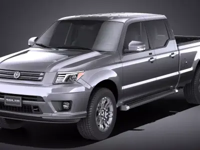 LowPoly Generic Pickup 2015 Low-poly 3D model