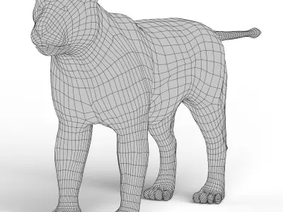 Lion Base Mesh Low-poly 3D model