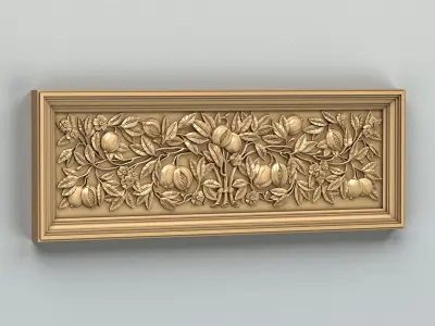 Carved decor horizontal 048 3D model