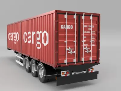 Container cargo truck 3D model
