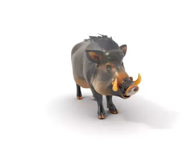 Wild Boar Detailed model pack Low-poly 3D model