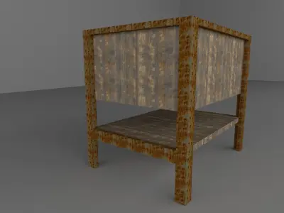 Nightstand bedside table with drawers Low-poly 3D model