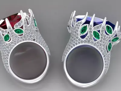 Rings  with plants 3D print model