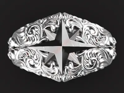 star ring Silver Gold  Print 3D print model